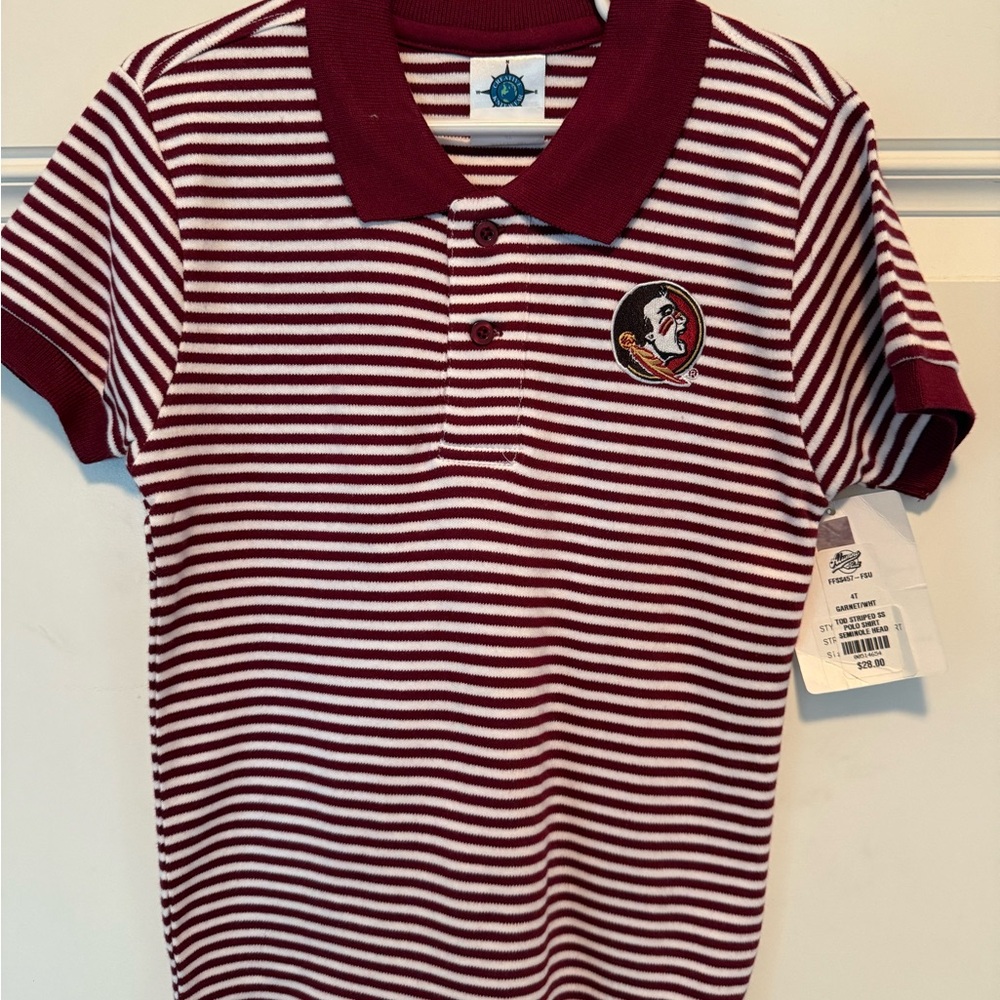 Classic Red and White Striped Polo Shirt